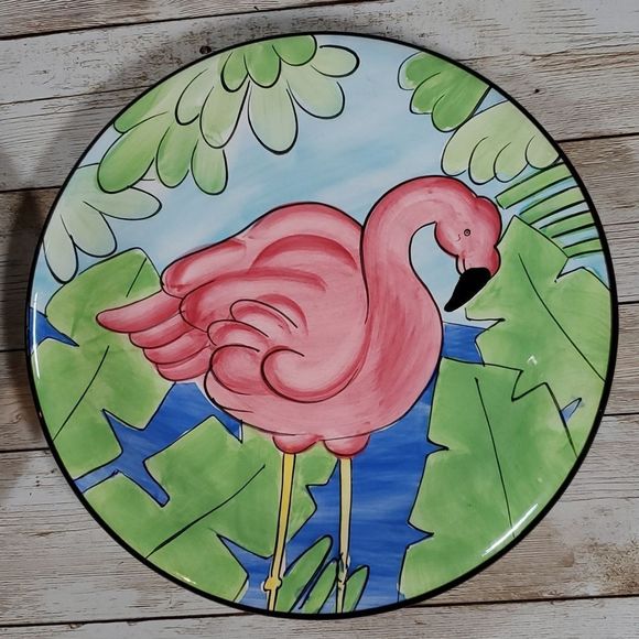 Hausenware Flamingo Salad Appetizer Bread Kid Child Plates x 2 - Picture 3 of 6